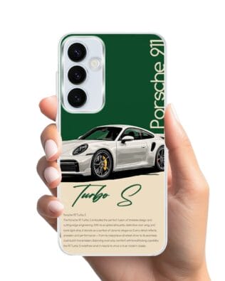 Etui do Samsung Galaxy A55 5G z MagSafe przeźroczyste, silikonowe Flexi, Szybkie Auta, Elegancja 911