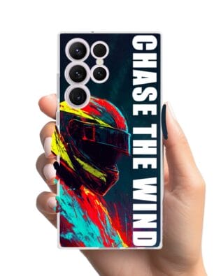 Etui do Samsung Galaxy S23 Ultra przeźroczyste, silikonowe Flexi, Bikers, Chase The Wind