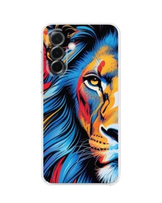 Etui do Samsung Galaxy A36 5G przeźroczyste, silikonowe Flexi, Dzika Mandala, Lwie spojrzenie