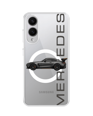 Etui do Samsung Galaxy S25 Edge z MagSafe przeźroczyste, silikonowe Flexi, Szybkie Auta, Stalowe AMG-GT