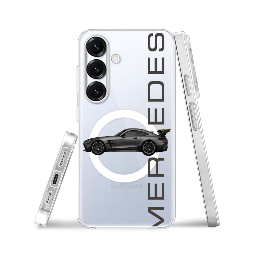 Etui do Samsung Galaxy S25 z MagSafe przeźroczyste, silikonowe Flexi, Szybkie Auta, Stalowe AMG-GT - obrazek 3