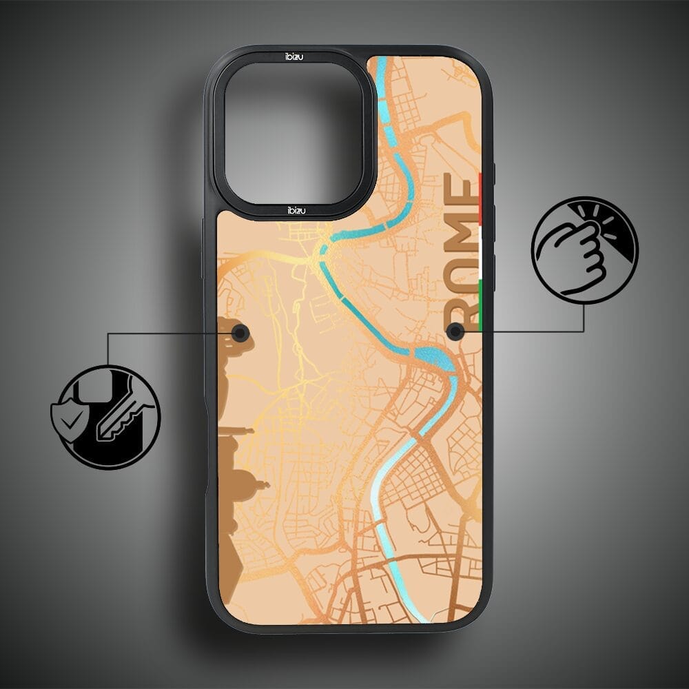 Etui do iPhone 16 Pro IBIZU DropGuard Matt z MagSafe, Mapy Świata, Rome - obrazek 7