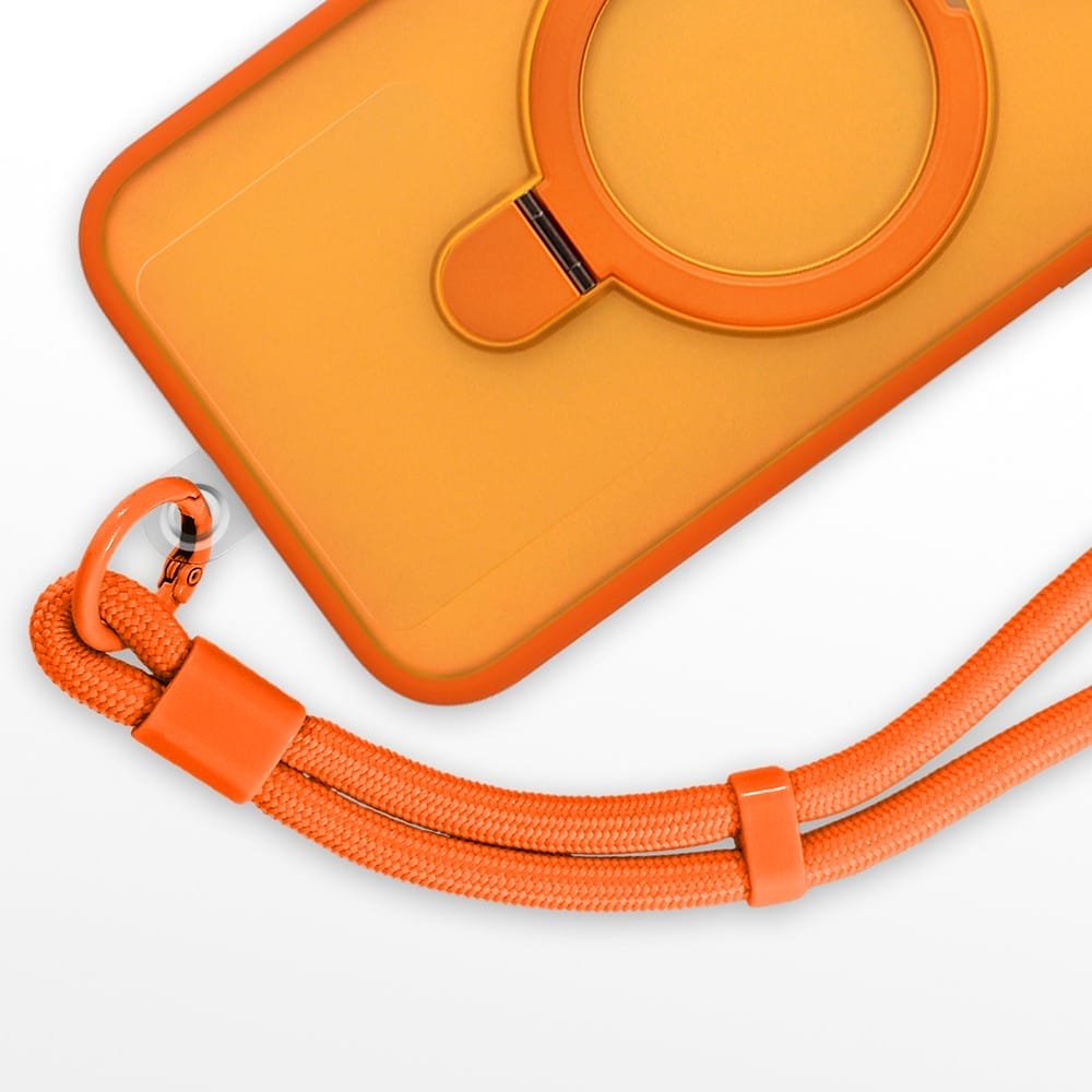 Regulowana smycz, krótki pasek na nadgarstek do telefonu, pomarańczowa - obrazek 2
