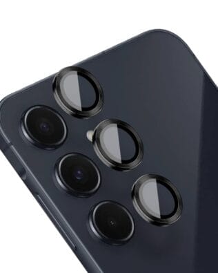 Metalowa osłona obiektywu aparatu ze szkła hartowanego 9H do Samsung Galaxy A35, 1 zestaw, czarna