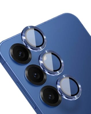 Metalowa osłona obiektywu aparatu ze szkła hartowanego 9H do Samsung Galaxy S25, 1 zestaw, granatowa