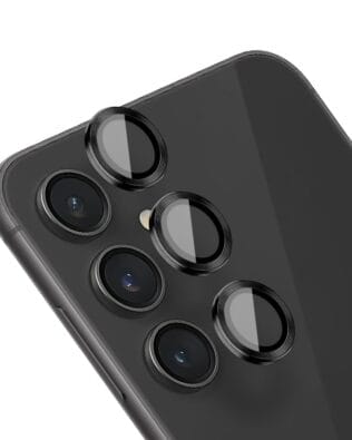 Metalowa osłona obiektywu aparatu ze szkła hartowanego 9H do Samsung Galaxy S23, 1 zestaw, czarna