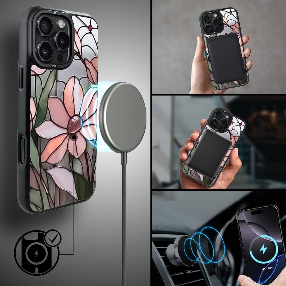 Etui do iPhone 16 Pro IBIZU DropGuard Matt z MagSafe, Barwy Szkła, Różowa magnolia - obrazek 8