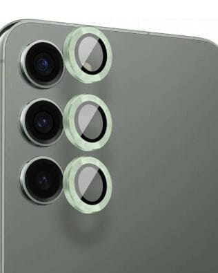 Metalowa osłona obiektywu aparatu ze szkła hartowanego 9H do Samsung Galaxy S23 Plus, 1 zestaw, zielona