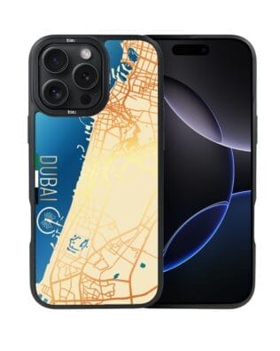 Etui do iPhone 16 Pro IBIZU DropGuard Matt z MagSafe, Mapy Świata, Dubai