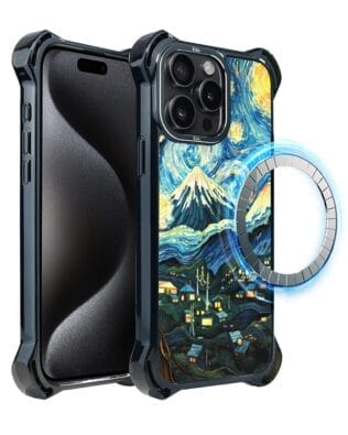 Etui do iPhone 15 Pro IBIZU DropGuard Ultra z MagSafe, Van Gogh, gwieździsta noc