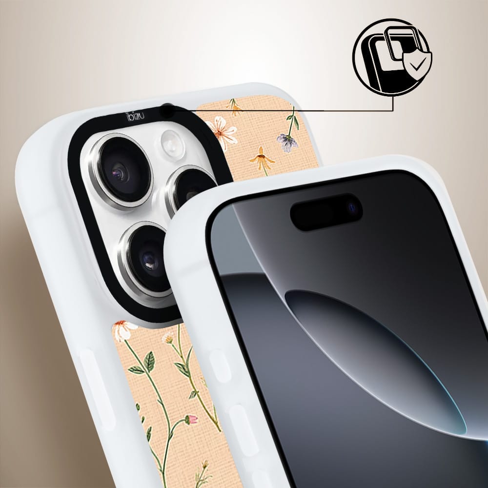 Etui do iPhone 16 Pro IBIZU DropGuard Matt z MagSafe, Pastel Bloom, Koralowa łąka - obrazek 3