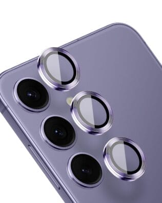 Metalowa osłona obiektywu aparatu ze szkła hartowanego 9H do Samsung Galaxy S24, 1 zestaw, fioletowa