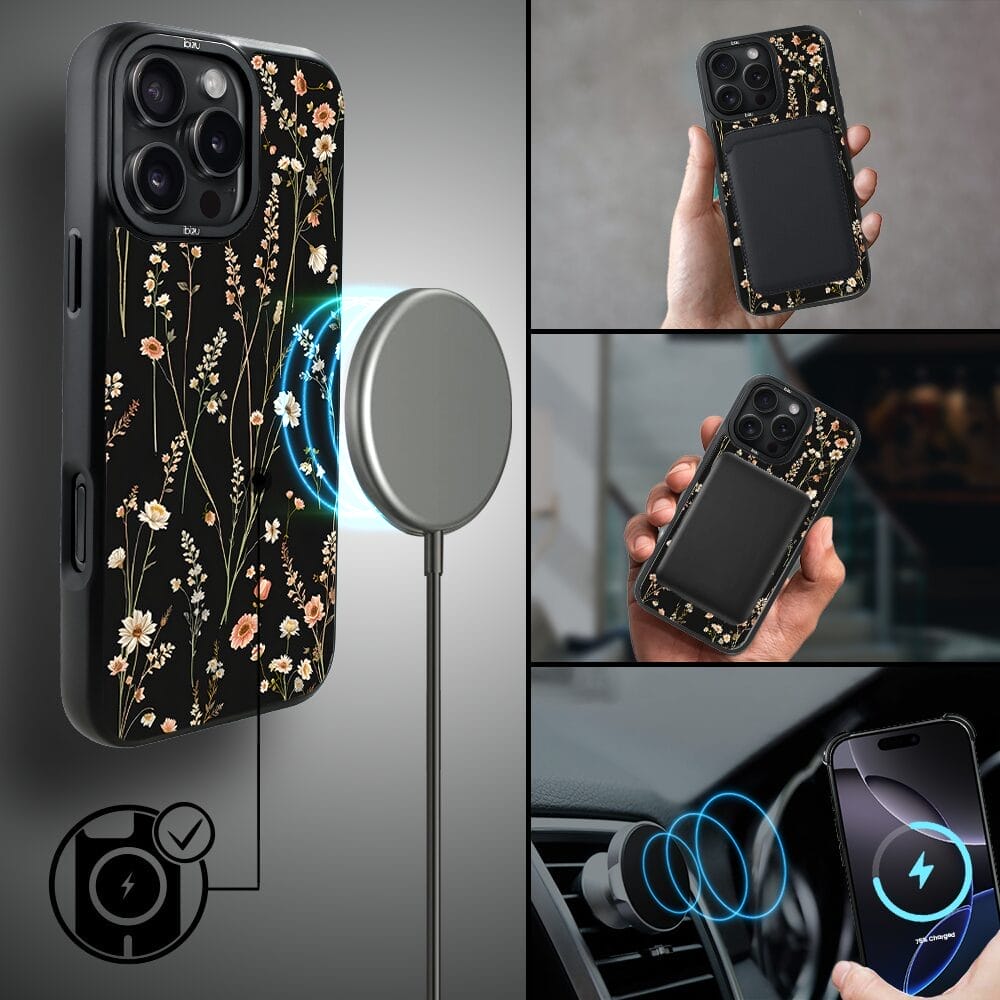 Etui do iPhone 16 Pro IBIZU DropGuard Matt z MagSafe, Pastel Bloom, Północny ogród - obrazek 8