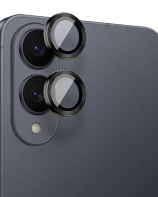 Metalowa osłona obiektywu aparatu ze szkła hartowanego 9H do Samsung Galaxy S25 Edge, 1 zestaw, czarna