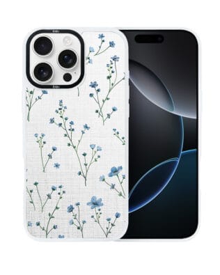 Etui do iPhone 16 Pro IBIZU DropGuard Matt z MagSafe, Pastel Bloom, Niebieski sen