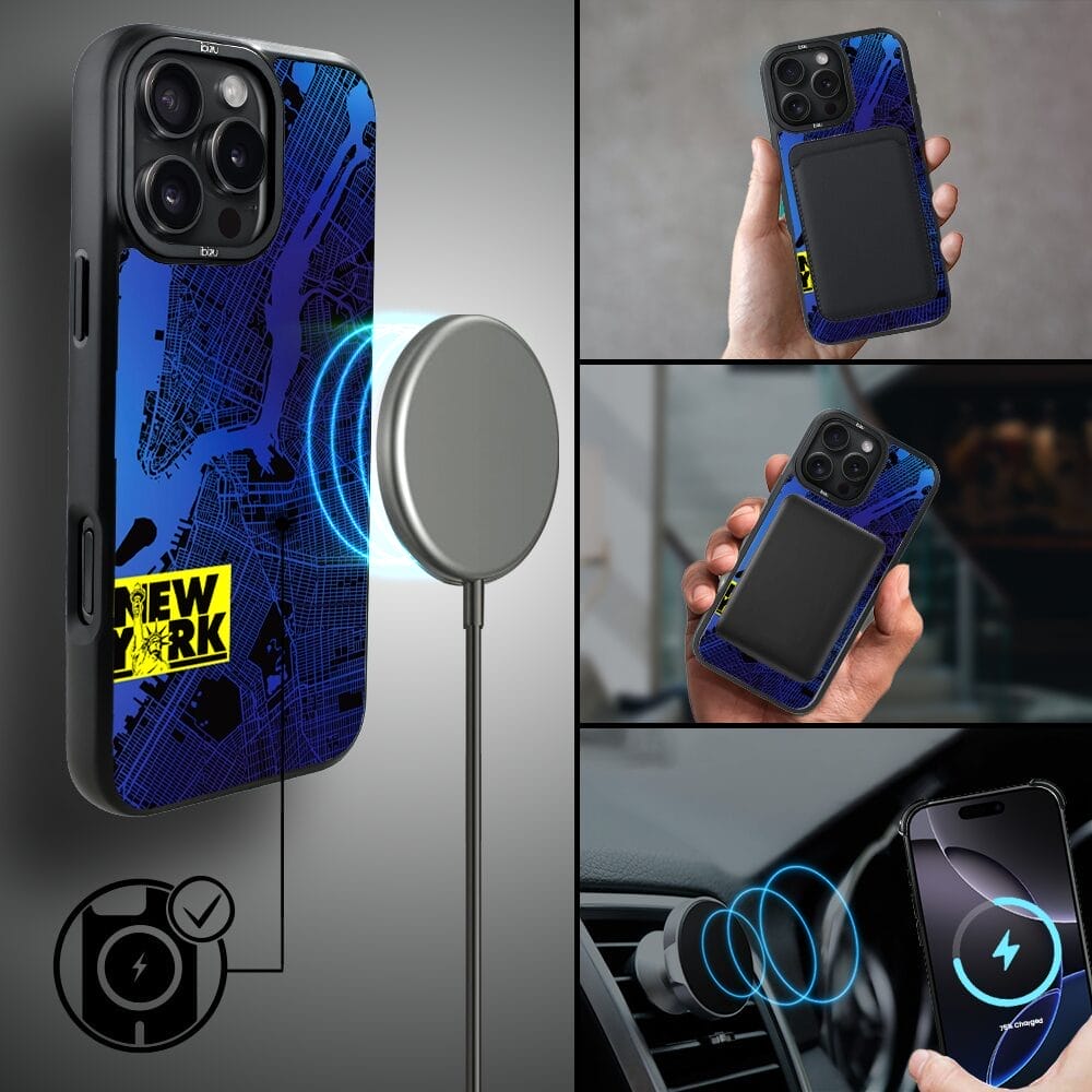 Etui do iPhone 16 Pro Max IBIZU DropGuard Matt z MagSafe, Mapy Świata, New York - obrazek 8