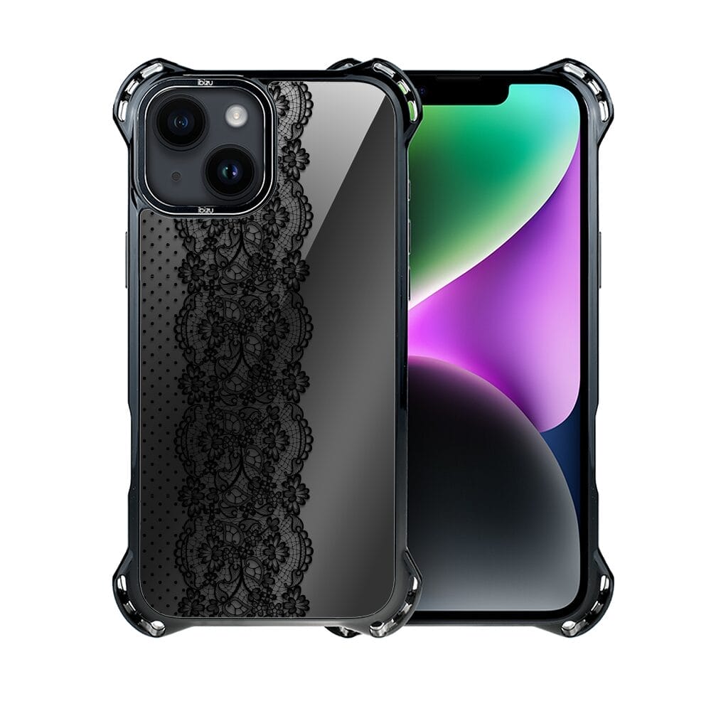 Etui do iPhone 14 Plus IBIZU DropGuard Ultra z MagSafe, Midnight, Ornamentowa koronka - obrazek 2