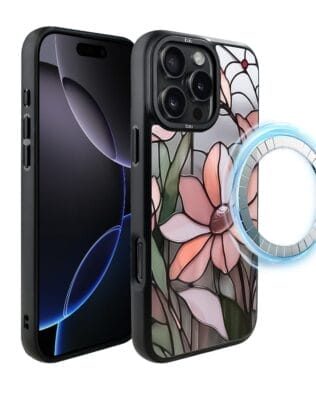 Etui do iPhone 16 Pro IBIZU DropGuard Matt z MagSafe, Barwy Szkła, Różowa magnolia