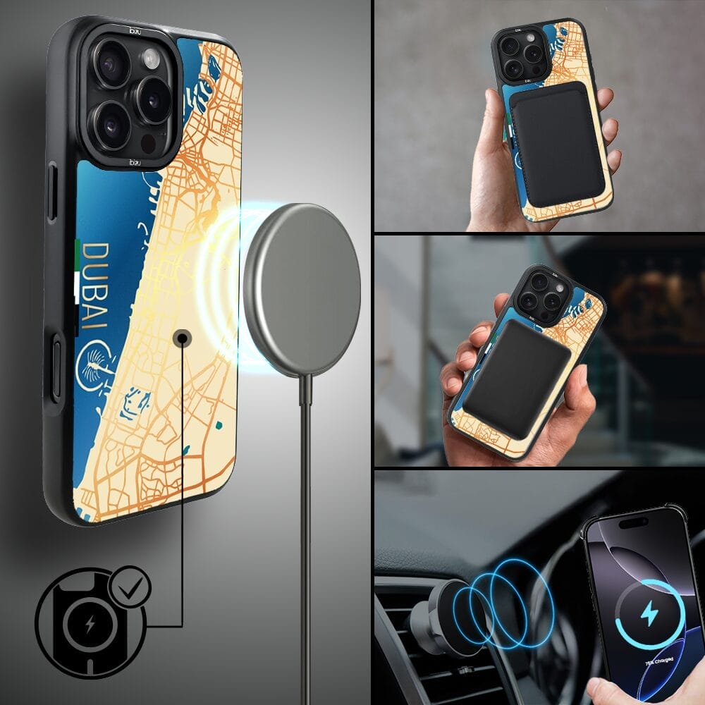 Etui do iPhone 16 Pro Max IBIZU DropGuard Matt z MagSafe, Mapy Świata, Dubai - obrazek 8