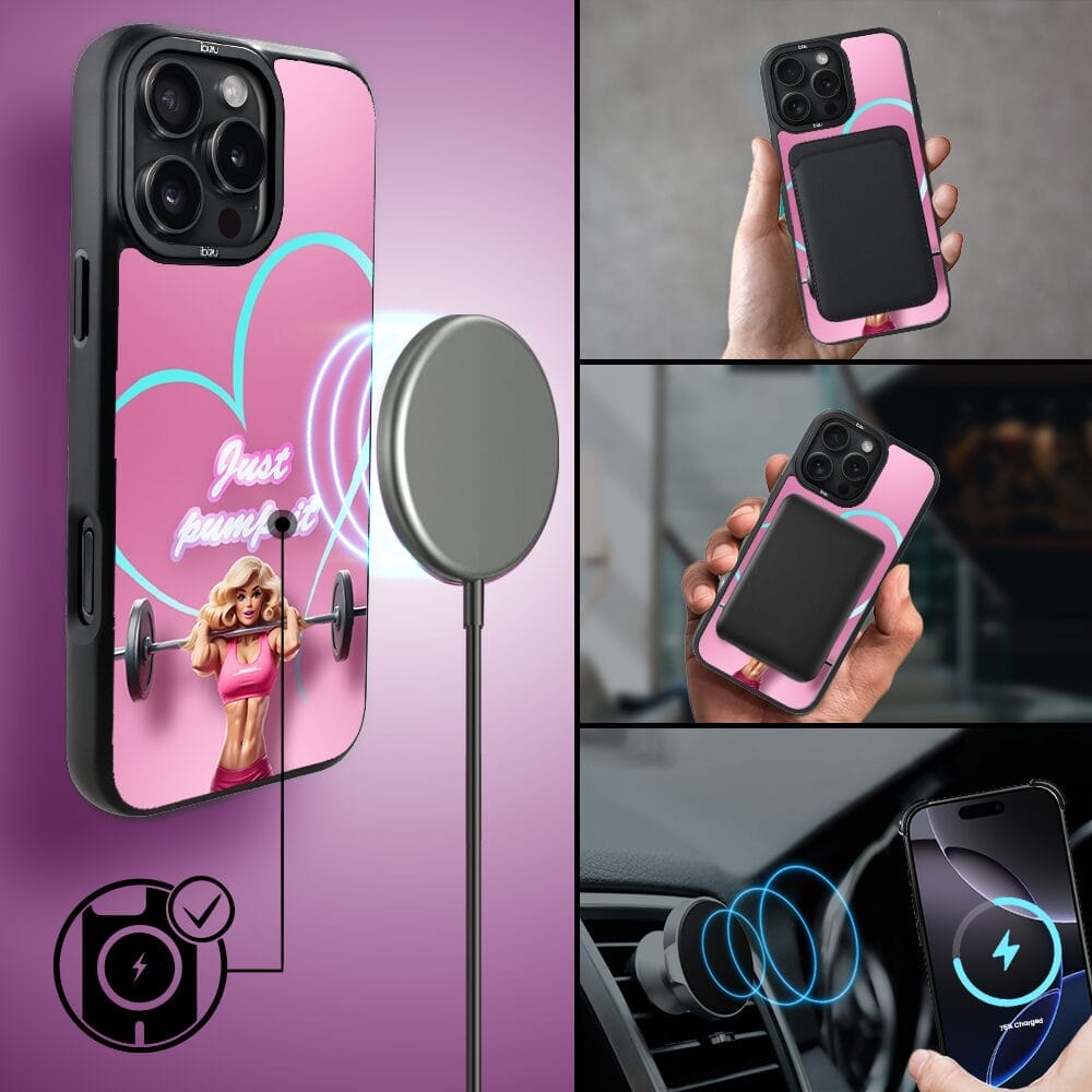 Etui do iPhone 16 Pro IBIZU DropGuard Matt z MagSafe, #Move, Pump it love - obrazek 8