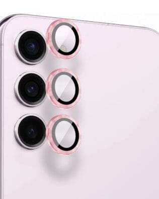 Metalowa osłona obiektywu aparatu ze szkła hartowanego 9H do Samsung Galaxy S23, 1 zestaw, różowa