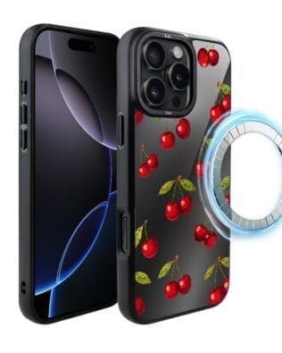 Etui do iPhone 16 Pro Max IBIZU DropGuard Matt z MagSafe, Midnight, Wiśniowa noc