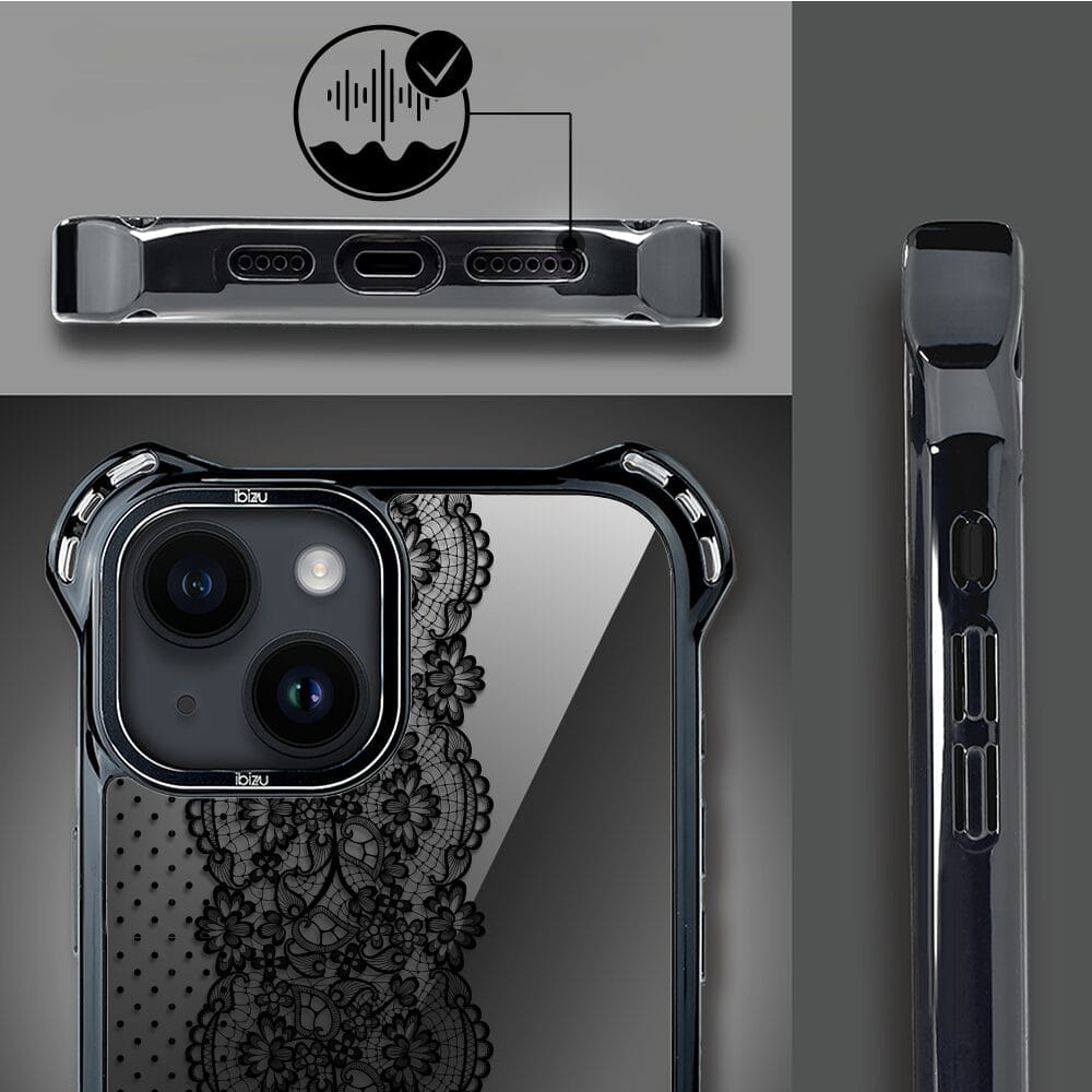 Etui do iPhone 14 Plus IBIZU DropGuard Ultra z MagSafe, Midnight, Ornamentowa koronka - obrazek 6