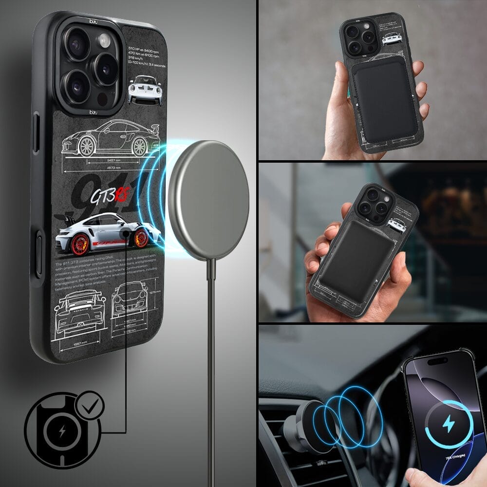 Etui do iPhone 16 Pro Max IBIZU DropGuard Matt z MagSafe, TechDrive, 911 GT3 RS - obrazek 8