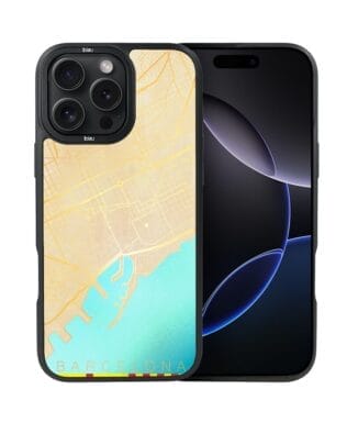 Etui do iPhone 16 Pro Max IBIZU DropGuard Matt z MagSafe, Mapy Świata, Barcelona