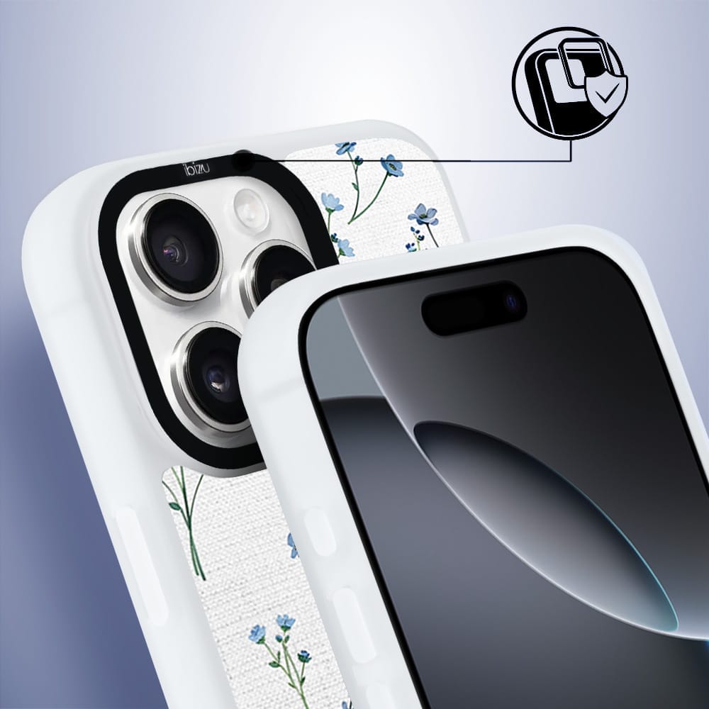 Etui do iPhone 16 Pro Max IBIZU DropGuard Matt z MagSafe, Pastel Bloom, Niebieski sen - obrazek 3