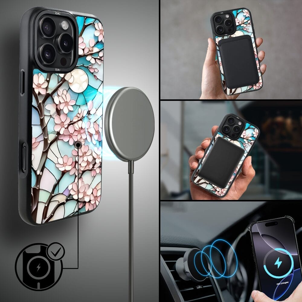 Etui do iPhone 16 Pro IBIZU DropGuard Matt z MagSafe, Barwy Szkła, Księżycowa Wiśnia - obrazek 8