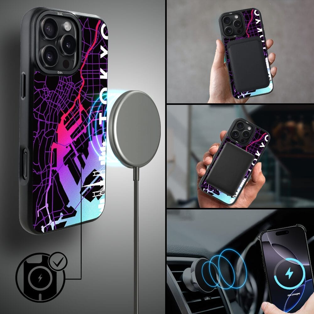 Etui do iPhone 16 Pro Max IBIZU DropGuard Matt z MagSafe, Mapy Świata, Tokyo - obrazek 8