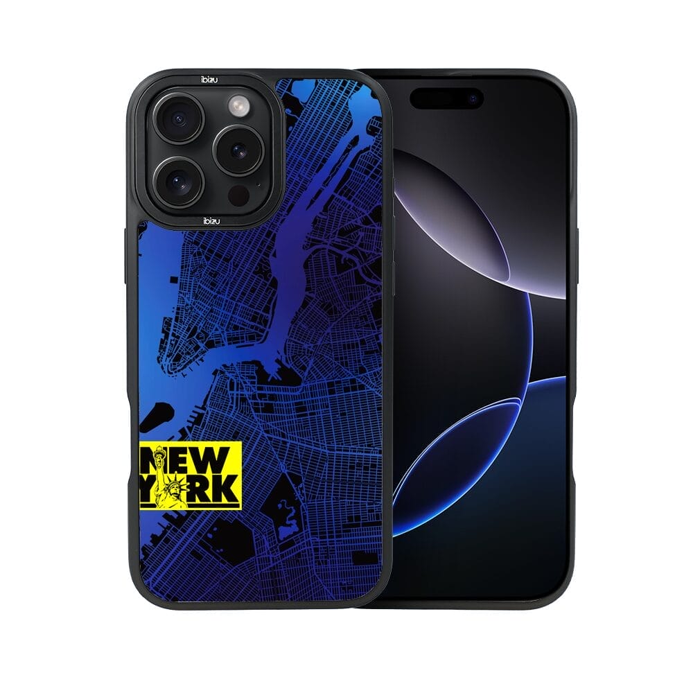 Etui do iPhone 16 Pro Max IBIZU DropGuard Matt z MagSafe, Mapy Świata, New York - obrazek 2
