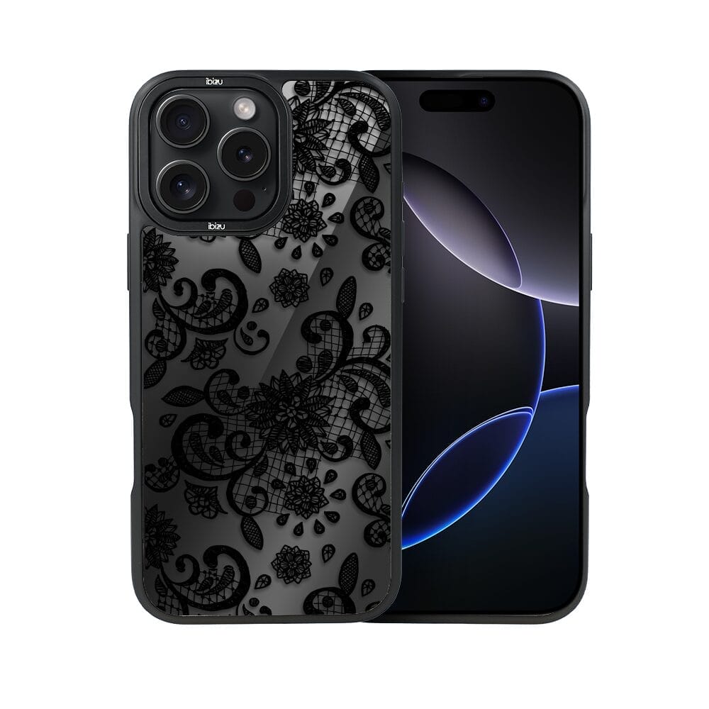 Etui do iPhone 16 Pro Max IBIZU DropGuard Matt z MagSafe, Midnight, Koronkowa czerń - obrazek 2