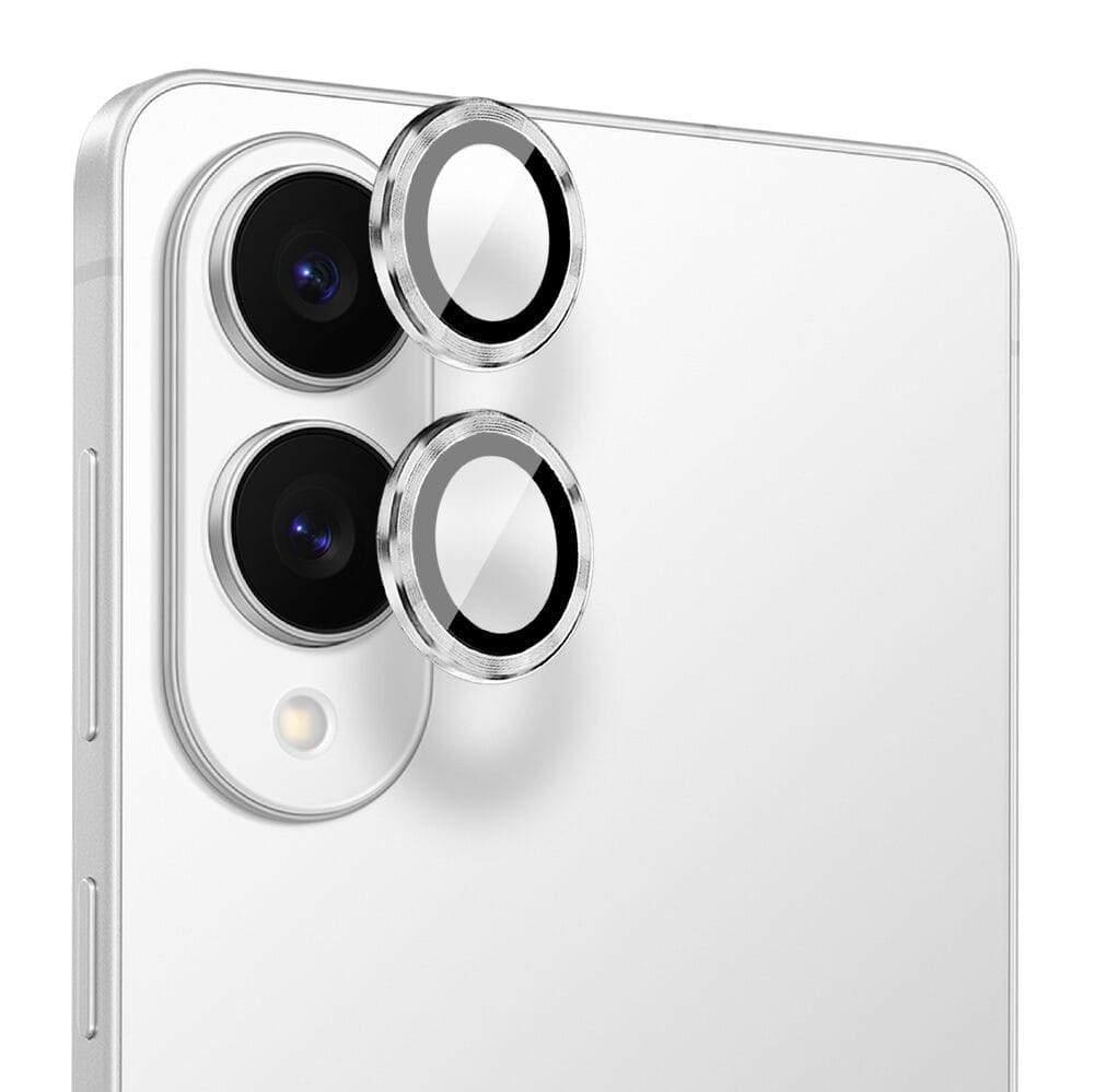 Metalowa osłona obiektywu aparatu ze szkła hartowanego 9H do Samsung Galaxy S25 Edge, 1 zestaw, srebrna - obrazek 2