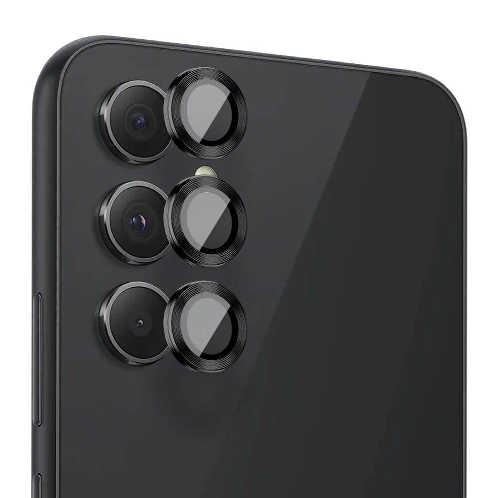 Metalowa osłona obiektywu aparatu ze szkła hartowanego 9H do Samsung Galaxy A54, 1 zestaw, czarna - obrazek 2