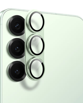 Metalowa osłona na cały aparat z wbudowanymi szkłami do Samsung S25 Plus, zielona