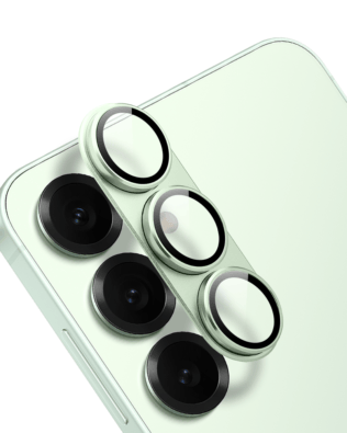 Metalowa osłona na cały aparat z wbudowanymi szkłami do Samsung S25 Plus, zielona