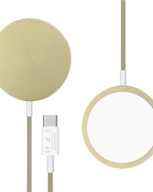 Ładowarka magnetyczna do MagSafe iPhone indukcyjna Qi 15W, złota