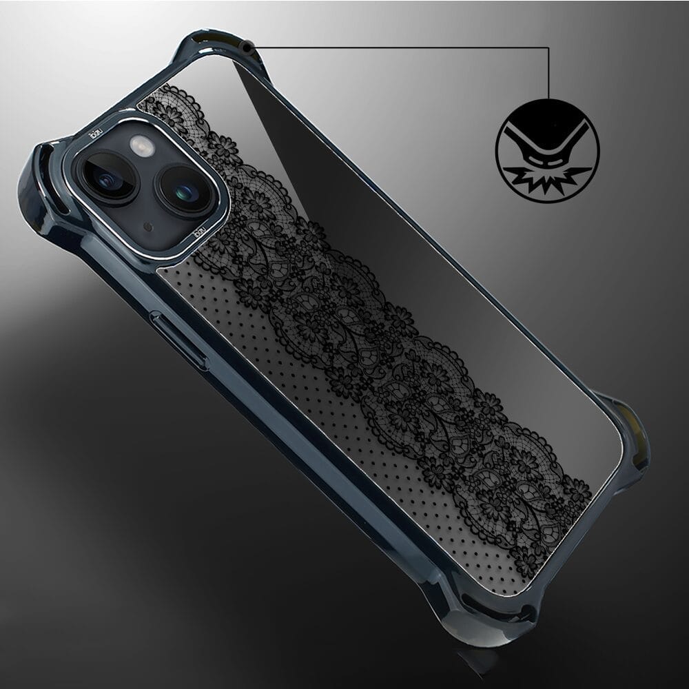Etui do iPhone 14 Plus IBIZU DropGuard Ultra z MagSafe, Midnight, Ornamentowa koronka - obrazek 4