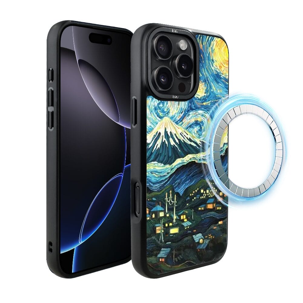 Etui do iPhone 16 Pro IBIZU DropGuard Matt z MagSafe, Van Gogh, gwieździsta noc