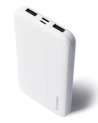 Power bank 10000 mAh 2w1 (2xUSB), biały