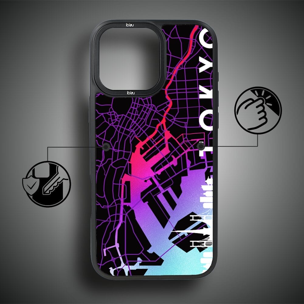 Etui do iPhone 16 Pro Max IBIZU DropGuard Matt z MagSafe, Mapy Świata, Tokyo - obrazek 7