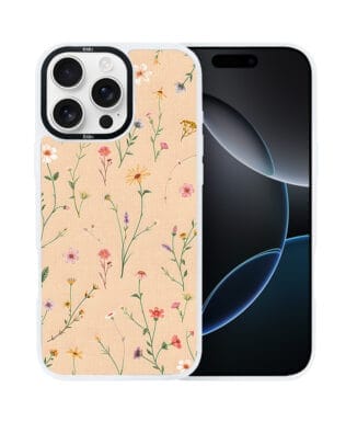 Etui do iPhone 16 Pro IBIZU DropGuard Matt z MagSafe, Pastel Bloom, Koralowa łąka