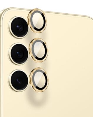 Metalowa osłona obiektywu aparatu ze szkła hartowanego 9H do Samsung Galaxy S24 Plus, 1 zestaw, złota