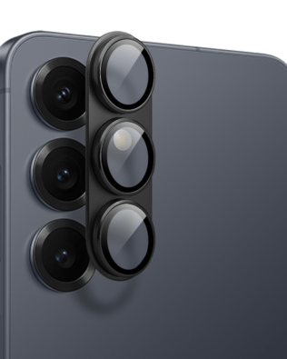 Metalowa osłona na cały aparat z wbudowanymi szkłami do Samsung S25, czarna