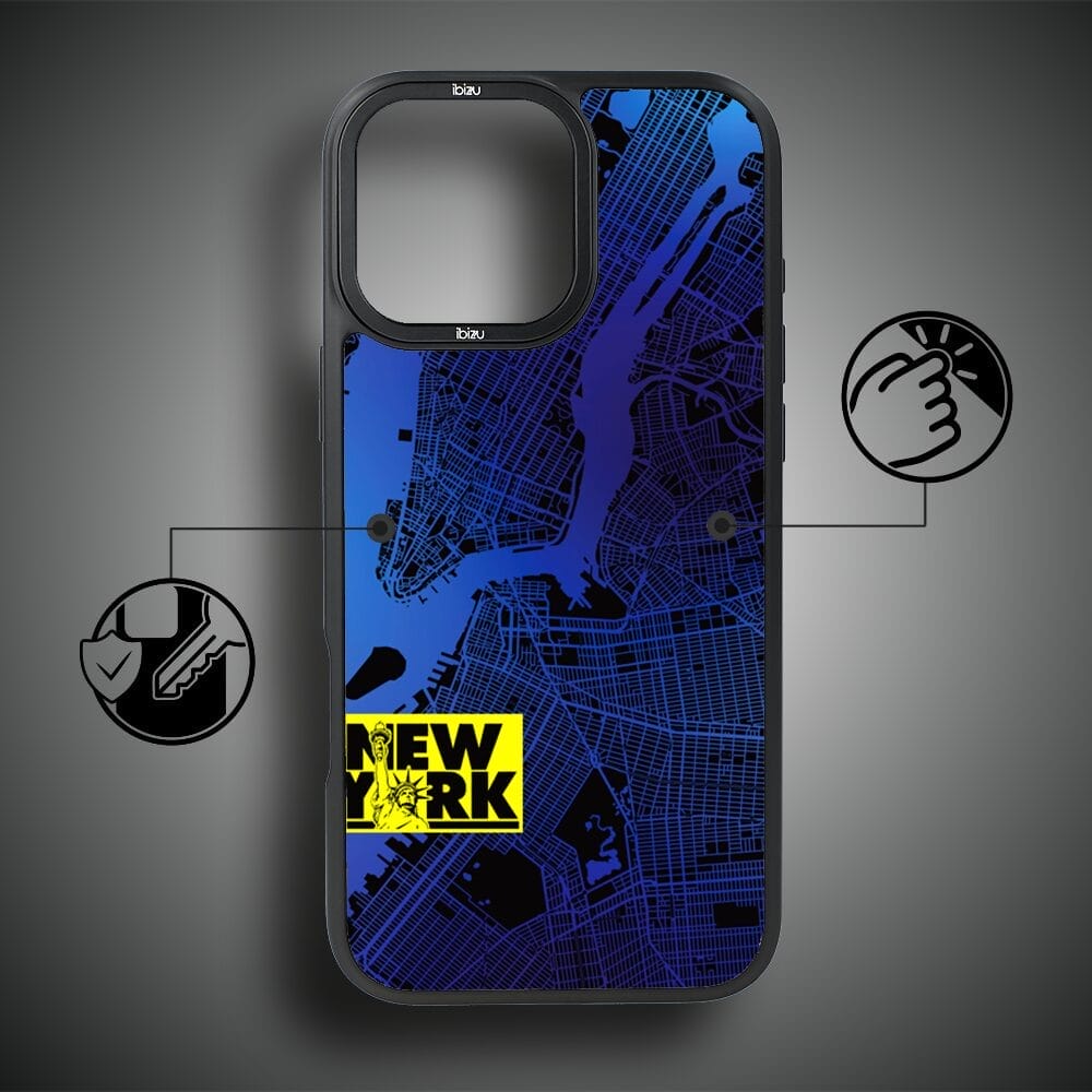 Etui do iPhone 16 Pro Max IBIZU DropGuard Matt z MagSafe, Mapy Świata, New York - obrazek 7