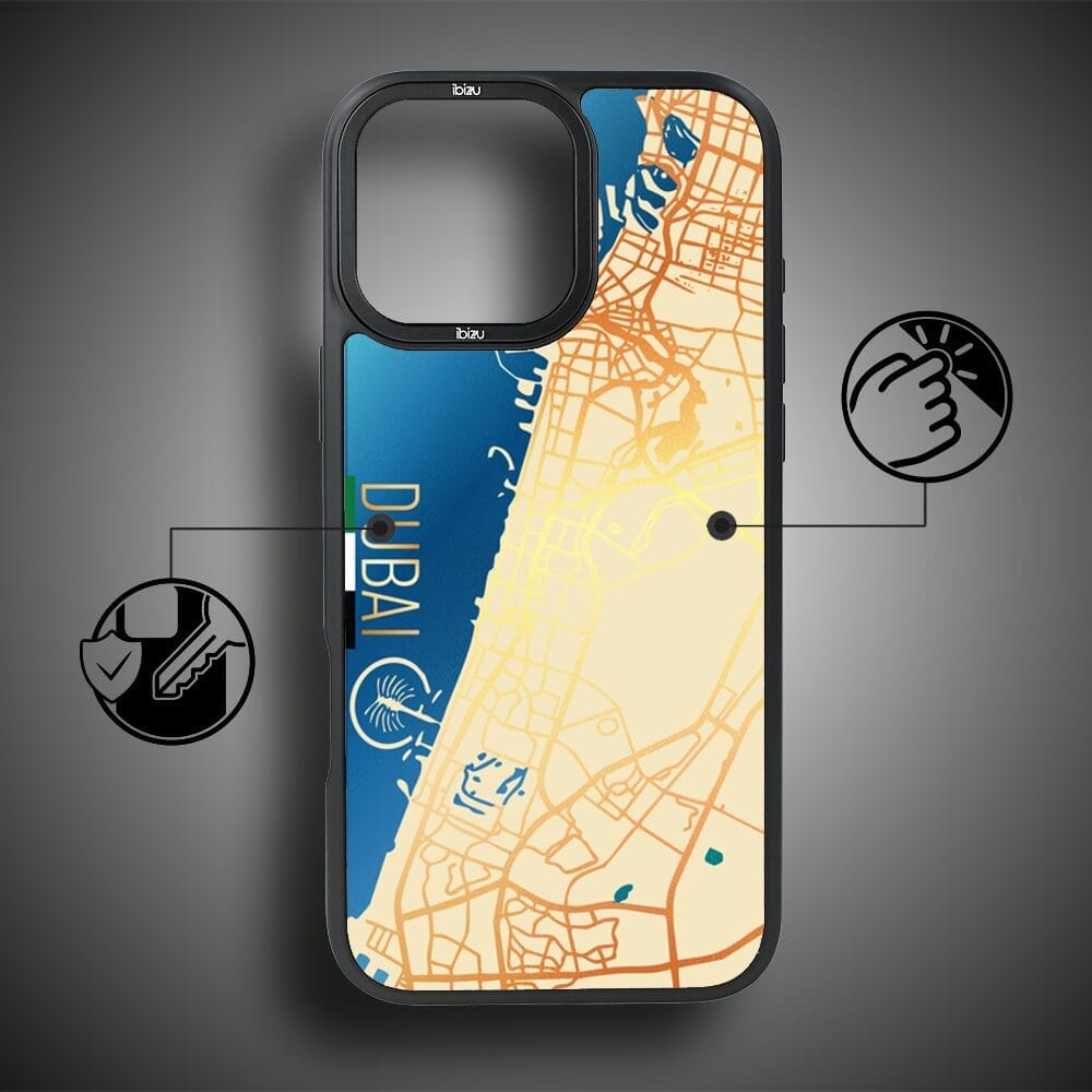 Etui do iPhone 16 Pro Max IBIZU DropGuard Matt z MagSafe, Mapy Świata, Dubai - obrazek 7