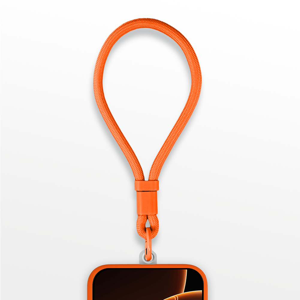 Regulowana smycz, krótki pasek na nadgarstek do telefonu, pomarańczowa - obrazek 3