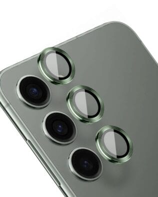 Metalowa osłona obiektywu aparatu ze szkła hartowanego 9H do Samsung Galaxy S23, 1 zestaw, zielona